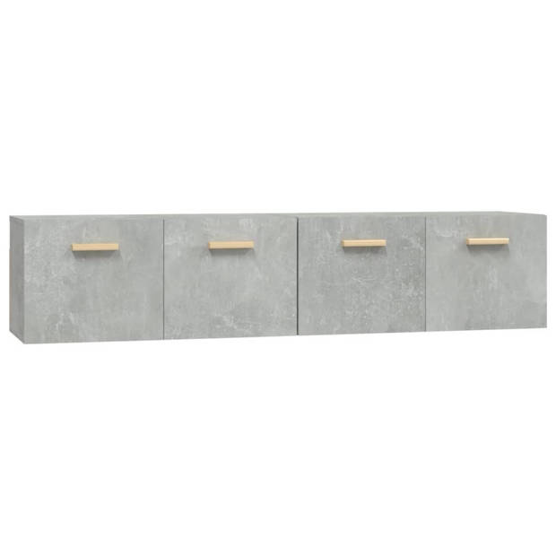 The Living Store Wandkast - Betongrijs - 80 x 35 x 36.5 cm - Bewerkt hout