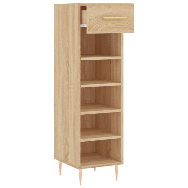 The Living Store Schoenenkast - Sonoma eiken - 30 x 35 x 105 cm - Duurzaam materiaal