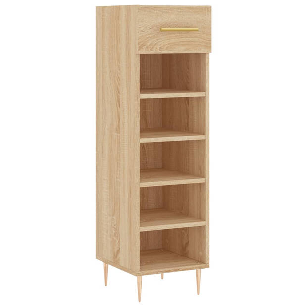 The Living Store Schoenenkast - Sonoma eiken - 30 x 35 x 105 cm - Duurzaam materiaal