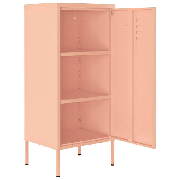 The Living Store Opbergkast - Staal - 42.5 x 35 x 101.5 cm - Roze