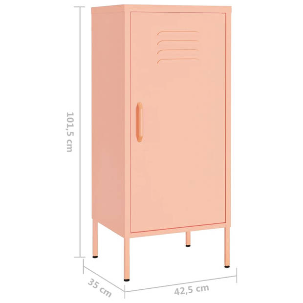 The Living Store Opbergkast - Staal - 42.5 x 35 x 101.5 cm - Roze