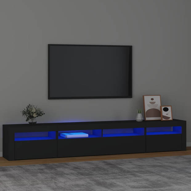 The Living Store TV-meubel - Middelgroot - 240 x 35 x 40 cm - LED-verlichting - Wit