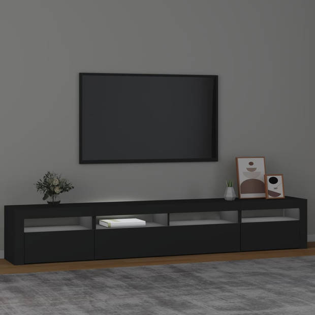 The Living Store TV-meubel - Middelgroot - 240 x 35 x 40 cm - LED-verlichting - Wit