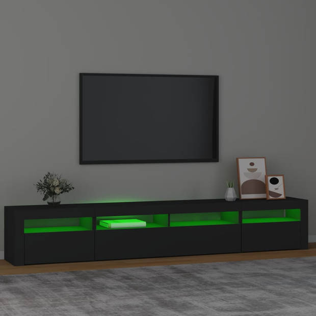 The Living Store TV-meubel - Middelgroot - 240 x 35 x 40 cm - LED-verlichting - Wit