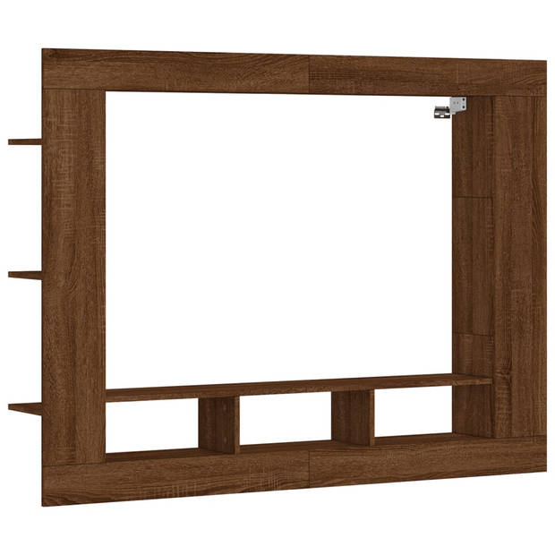 The Living Store Tv-meubel - bruineiken - 152x22x113 cm - wandgemonteerd