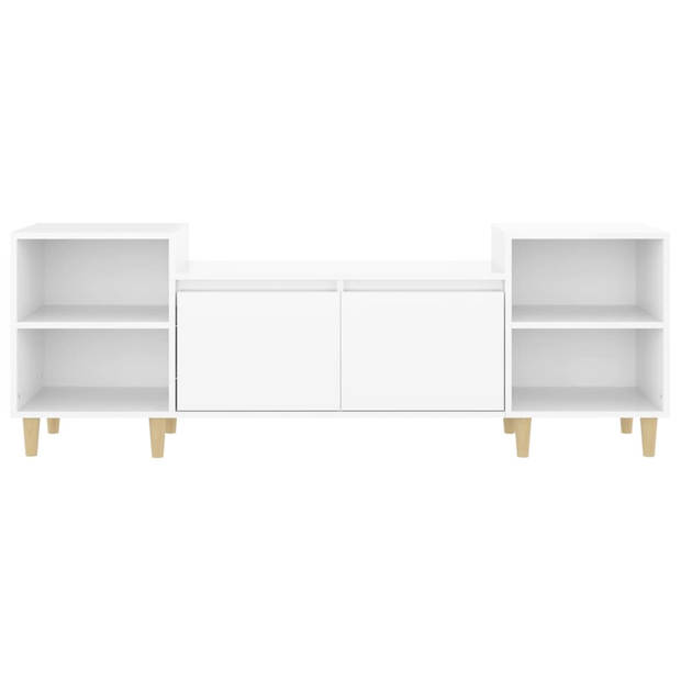 The Living Store Tv-meubel - - 6 vakken - Hoogglans wit - 160 x 35 x 55 cm (B x D x H)