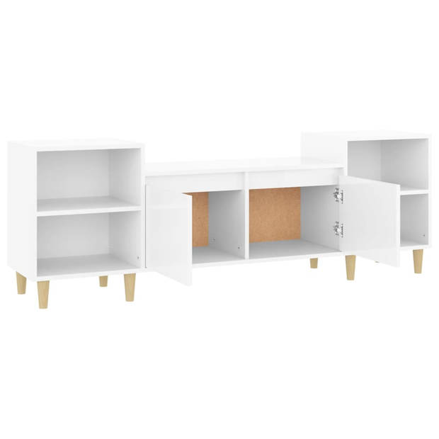 The Living Store Tv-meubel - - 6 vakken - Hoogglans wit - 160 x 35 x 55 cm (B x D x H)