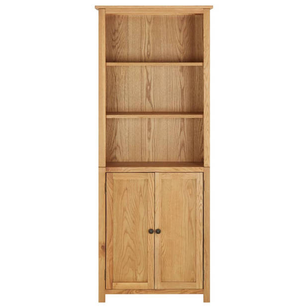 vidaXL Boekenkast met 2 deuren 70x30x180 cm massief eikenhout