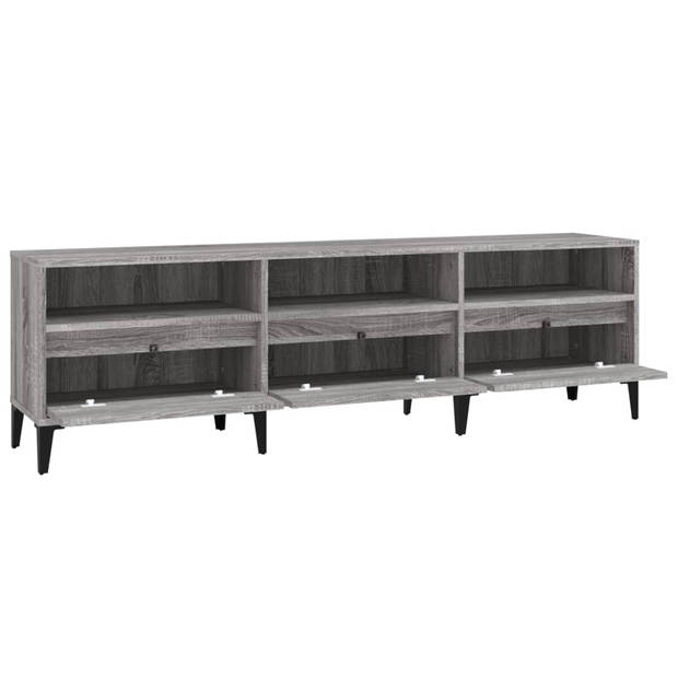 The Living Store Tv-kast Industrial - Grijs Sonoma Eiken - 150 x 30 x 44.5 cm - Opbergruimte