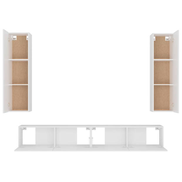 The Living Store Tv-meubelset Classic - 2x 100x30x30 cm - 2x 30.5x30x110 cm - wit