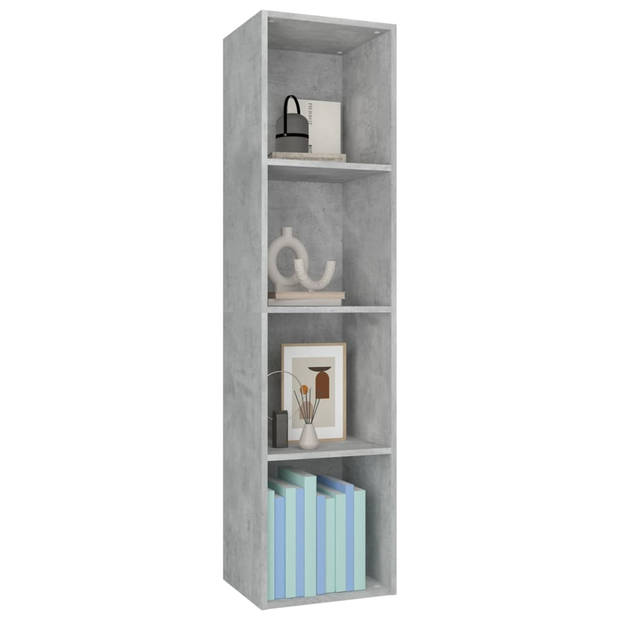 vidaXL Boekenkast/tv-meubel 36x30x143 cm bewerkt hout betongrijs