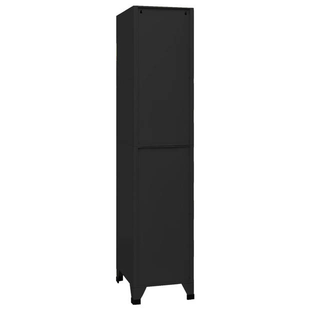 The Living Store Lockerkast A - Lockerkast - 38x45x180 cm - Zwart