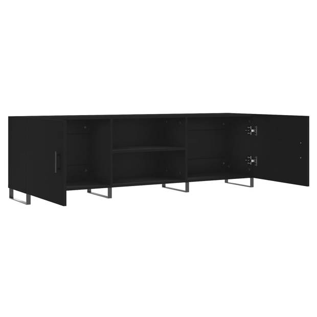 The Living Store TV-meubel - Trendy - TV-kast - Afmetingen- 150 x 30 x 50 cm - Kleur- Zwart - Materiaal- Bewerkt hout