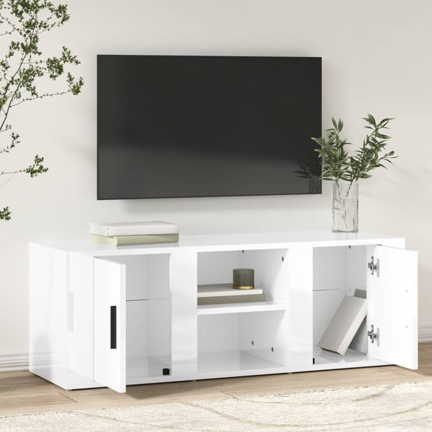 The Living Store TV-meubel - Hoogglans wit - 100 x 31.5 x 35 cm - Stevig materiaal