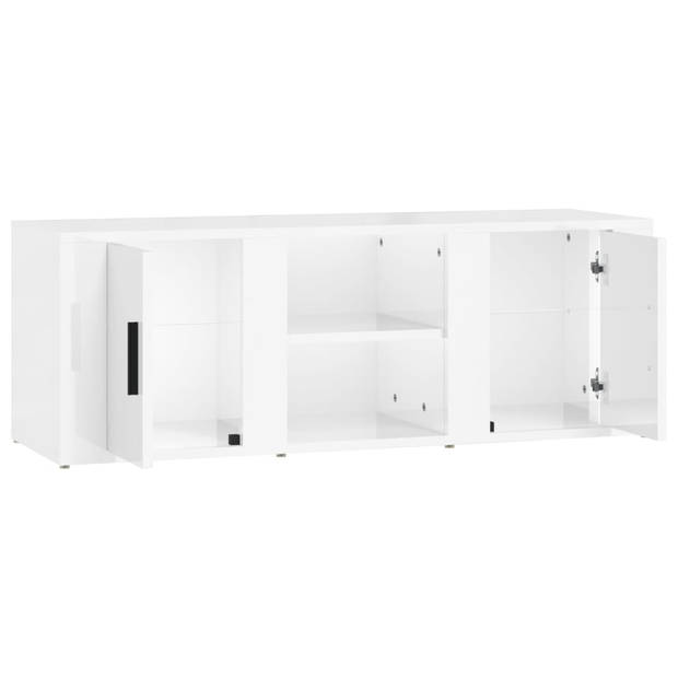 The Living Store TV-meubel - Hoogglans wit - 100 x 31.5 x 35 cm - Stevig materiaal