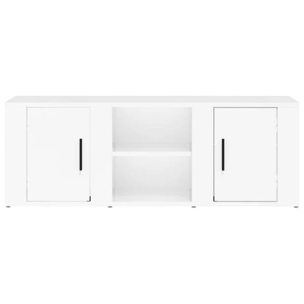 The Living Store TV-meubel - Hoogglans wit - 100 x 31.5 x 35 cm - Stevig materiaal