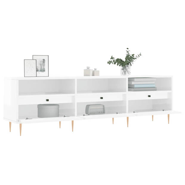 The Living Store TV-meubel Tv-kast - 150 x 30 x 44.5 cm - Hoogglans wit