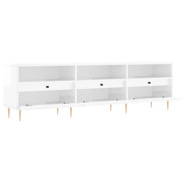 The Living Store TV-meubel Tv-kast - 150 x 30 x 44.5 cm - Hoogglans wit