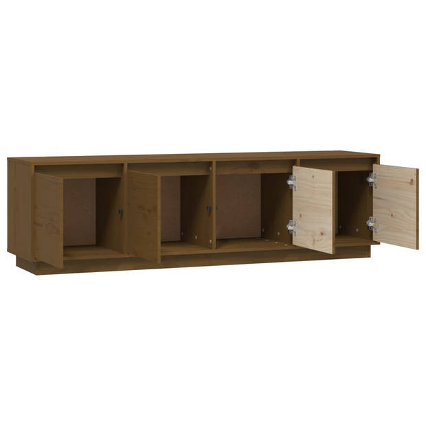 The Living Store TV-meubel - Grenenhout - 156 x 37 x 45 cm - Honingbruin