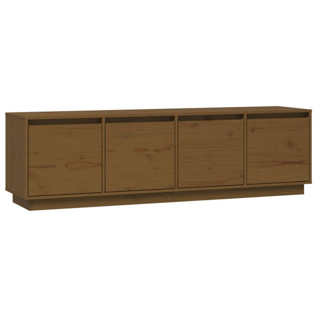 The Living Store TV-meubel - Grenenhout - 156 x 37 x 45 cm - Honingbruin