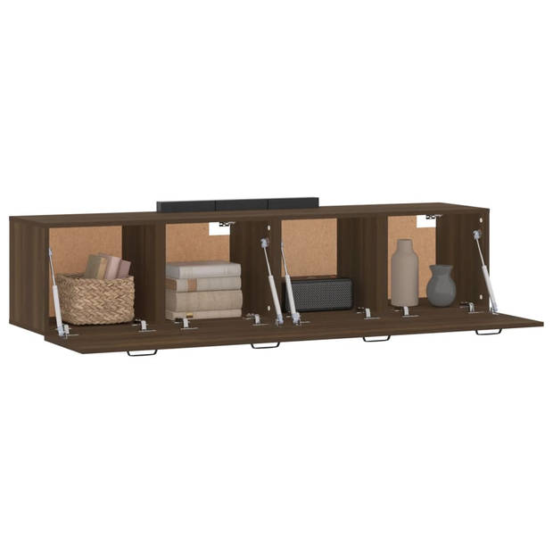 The Living Store Wandkast Bruineiken - 60 x 36.5 x 35 cm - 2 vakken