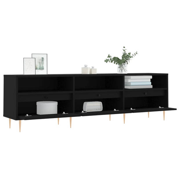 The Living Store TV-meubel Opbergkast - 150 x 30 x 44.5 cm - Zwart