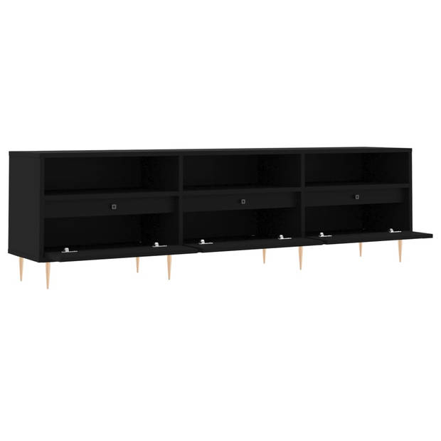 The Living Store TV-meubel Opbergkast - 150 x 30 x 44.5 cm - Zwart