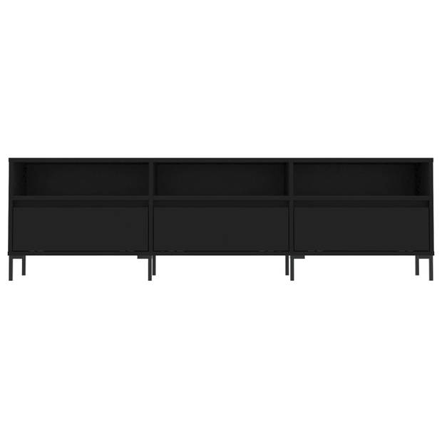 The Living Store TV-meubel Zwart - Bewerkt hout - 150 x 30 x 44.5 cm - Opbergruimte en stabiel tafelblad