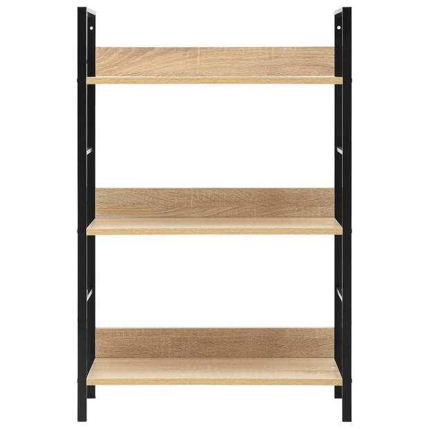 vidaXL Boekenkast 3 schappen 60x27,6x90,5 cm bewerkt hout eikenkleurig