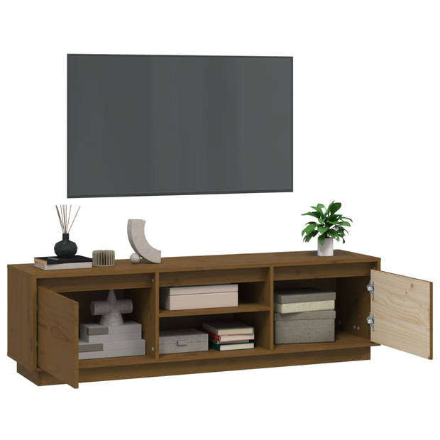 The Living Store TV-kast Massief grenenhout - 140 x 35 x 40 cm - Honey Brown