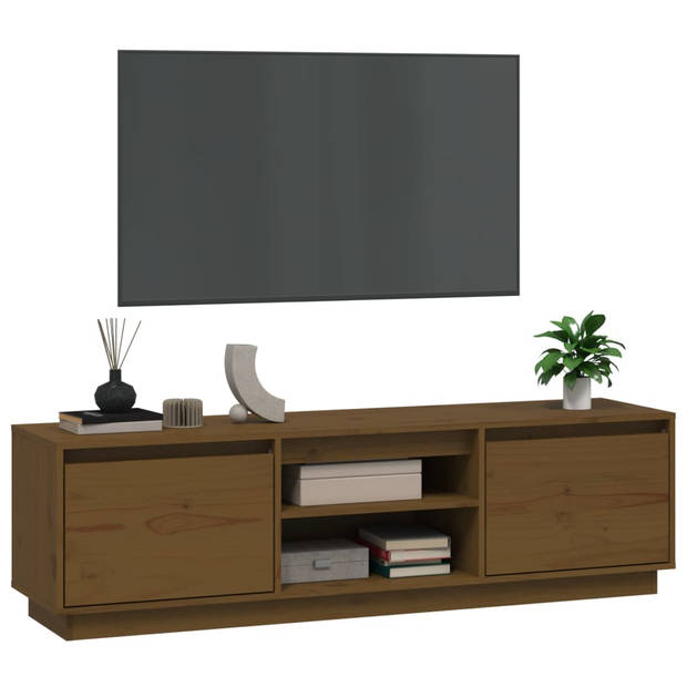 The Living Store TV-kast Massief grenenhout - 140 x 35 x 40 cm - Honey Brown