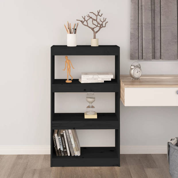 The Living Store Boekenkast Grenenhout - 60x30x103.5 cm - Zwart