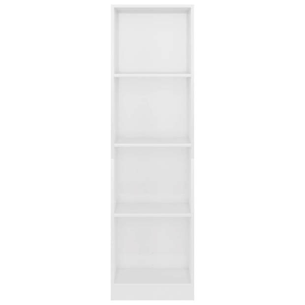 vidaXL Boekenkast met 4 schappen 40x24x142 cm hout hoogglans wit