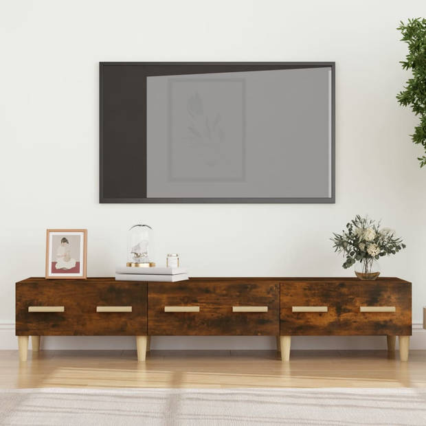 The Living Store TV-meubel X - Mediakast - 150 x 34.5 x 30 cm - Gerookt Eiken