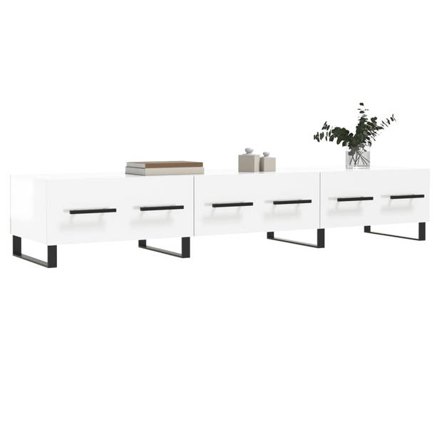 The Living Store TV Meubel - Hoogglans Wit - 150 x 36 x 30 cm - Stevig materiaal