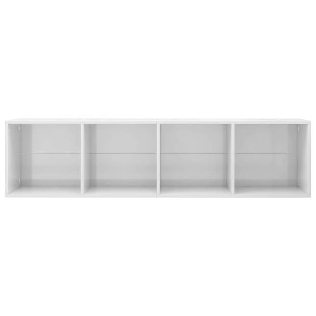 The Living Store Boekenkast Klassiek - 36 x 30 x 143 cm - Hoogglans wit