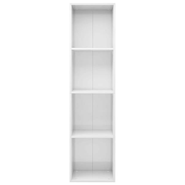 The Living Store Boekenkast Klassiek - 36 x 30 x 143 cm - Hoogglans wit