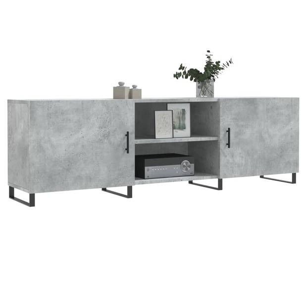 The Living Store TV-meubel - Betongrijs - 150 x 30 x 50 cm - opbergruimte - presenteerfunctie - praktische deur -