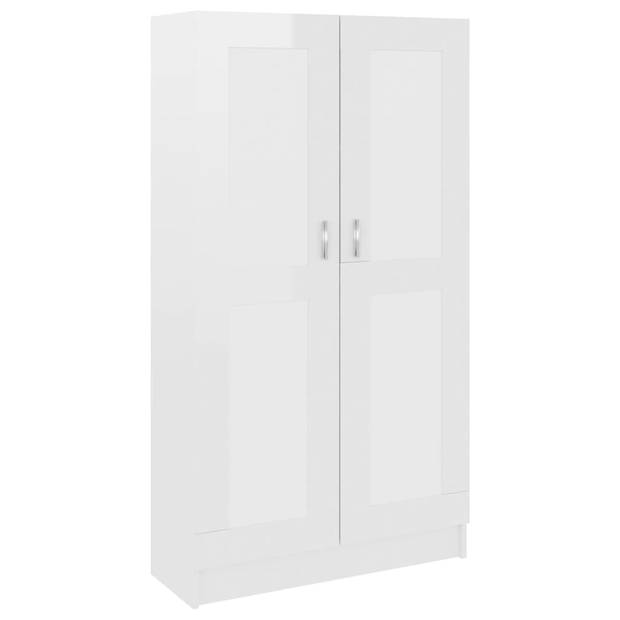 The Living Store Boekenkast - Hoogglans wit - 82.5 x 30.5 x 150 cm - Bewerkt hout en MDF