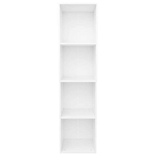 The Living Store Boekenkast - bewerkt hout - 36 x 30 x 143 cm - wit