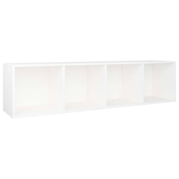 The Living Store Boekenkast - bewerkt hout - 36 x 30 x 143 cm - wit