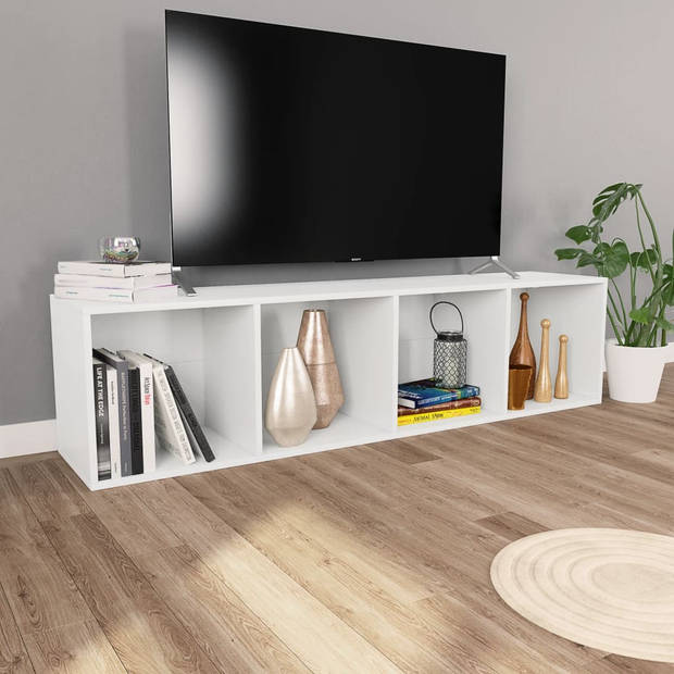 vidaXL Boekenkast/tv-meubel 36x30x143 cm bewerkt hout wit