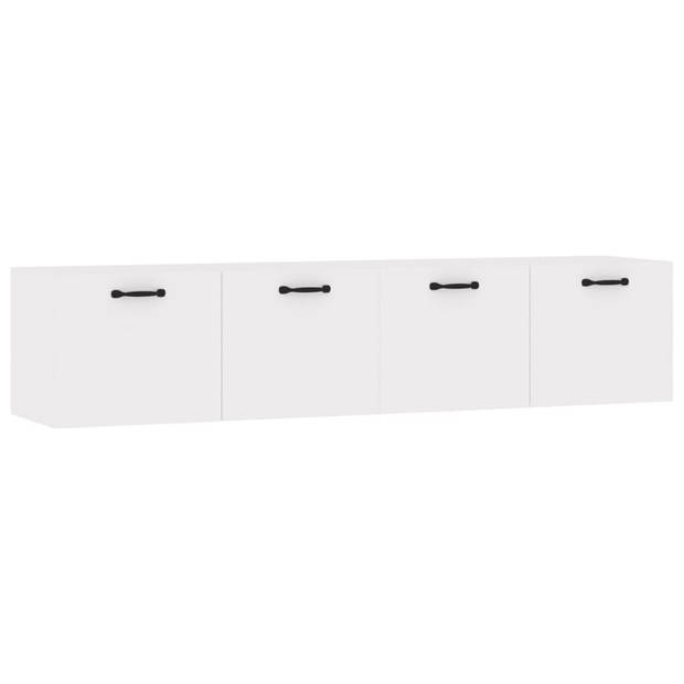 The Living Store Wandkast - Hangkast - 60 x 36.5 x 35 cm - Wit - Bewerkt hout