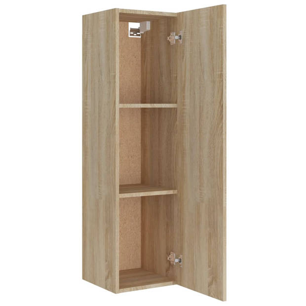 The Living Store TV-meubelset - 2x 100x30x30cm - 2x 30.5x30x110cm - Sonoma Eiken - Bewerkt hout