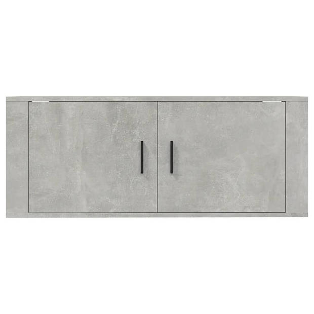 The Living Store TV-Kast Betongrijs 100x34.5x40 cm - Wandgemonteerd - Bewerkt Hout