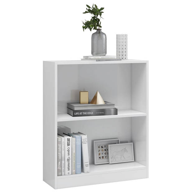 The Living Store Boekenkast - Compact - 60 x 24 x 74.5 cm - Hoogglans wit