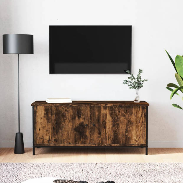 The Living Store TV-meubel Smoked Oak - Hoge Kwaliteit - Voldoende Opbergruimte - Stevig Blad - Praktische Deuren -