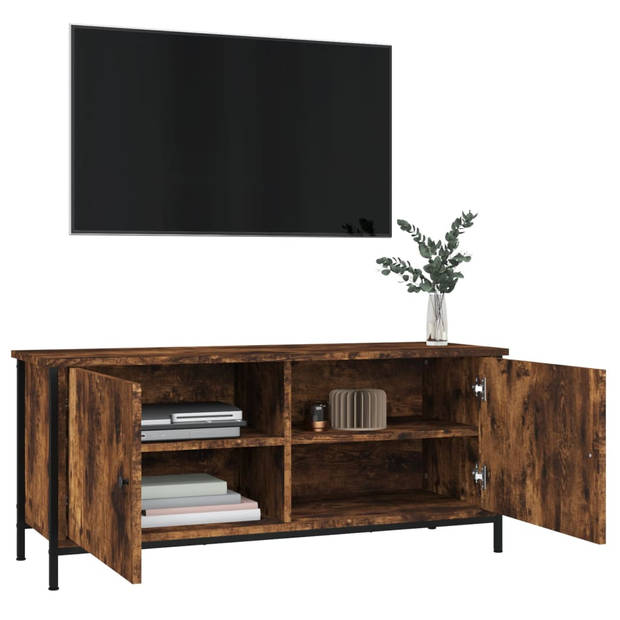 The Living Store TV-meubel Smoked Oak - Hoge Kwaliteit - Voldoende Opbergruimte - Stevig Blad - Praktische Deuren -