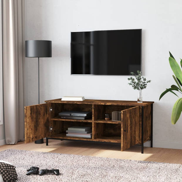 The Living Store TV-meubel Smoked Oak - Hoge Kwaliteit - Voldoende Opbergruimte - Stevig Blad - Praktische Deuren -