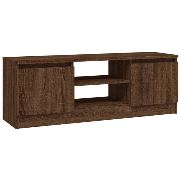 The Living Store Tv-kast Bruineiken - 102 x 30 x 36 cm - Deur